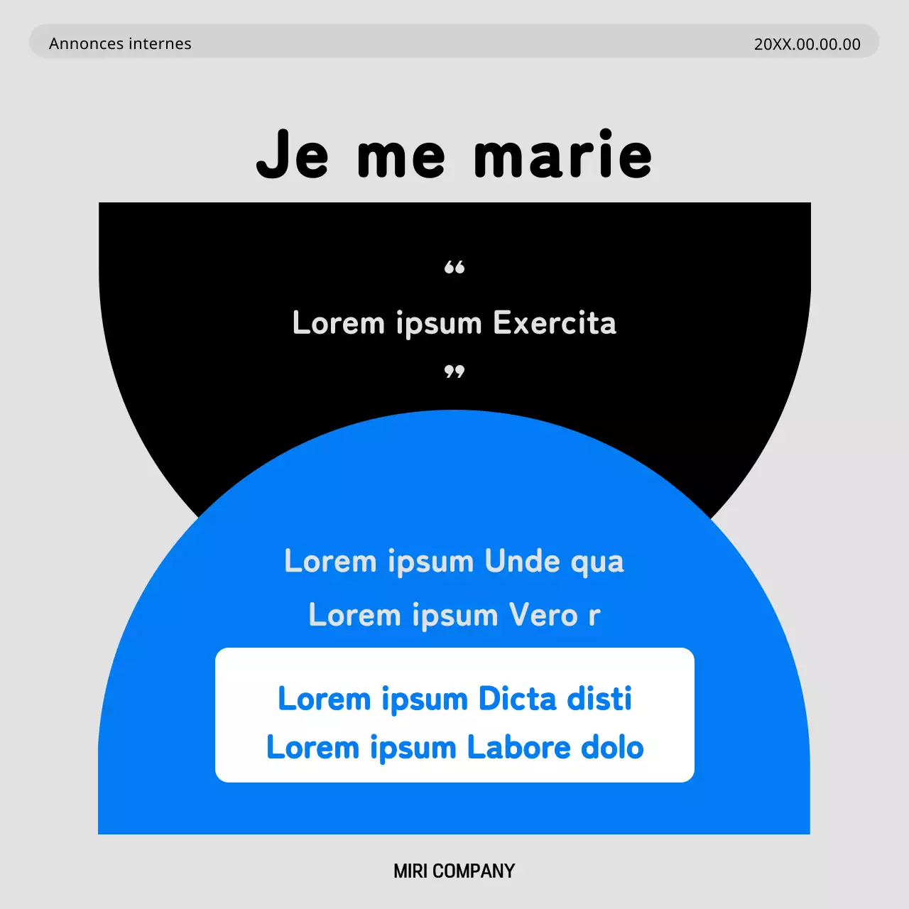 Promouvoir les questions internes avec un look minimaliste bleu et gris