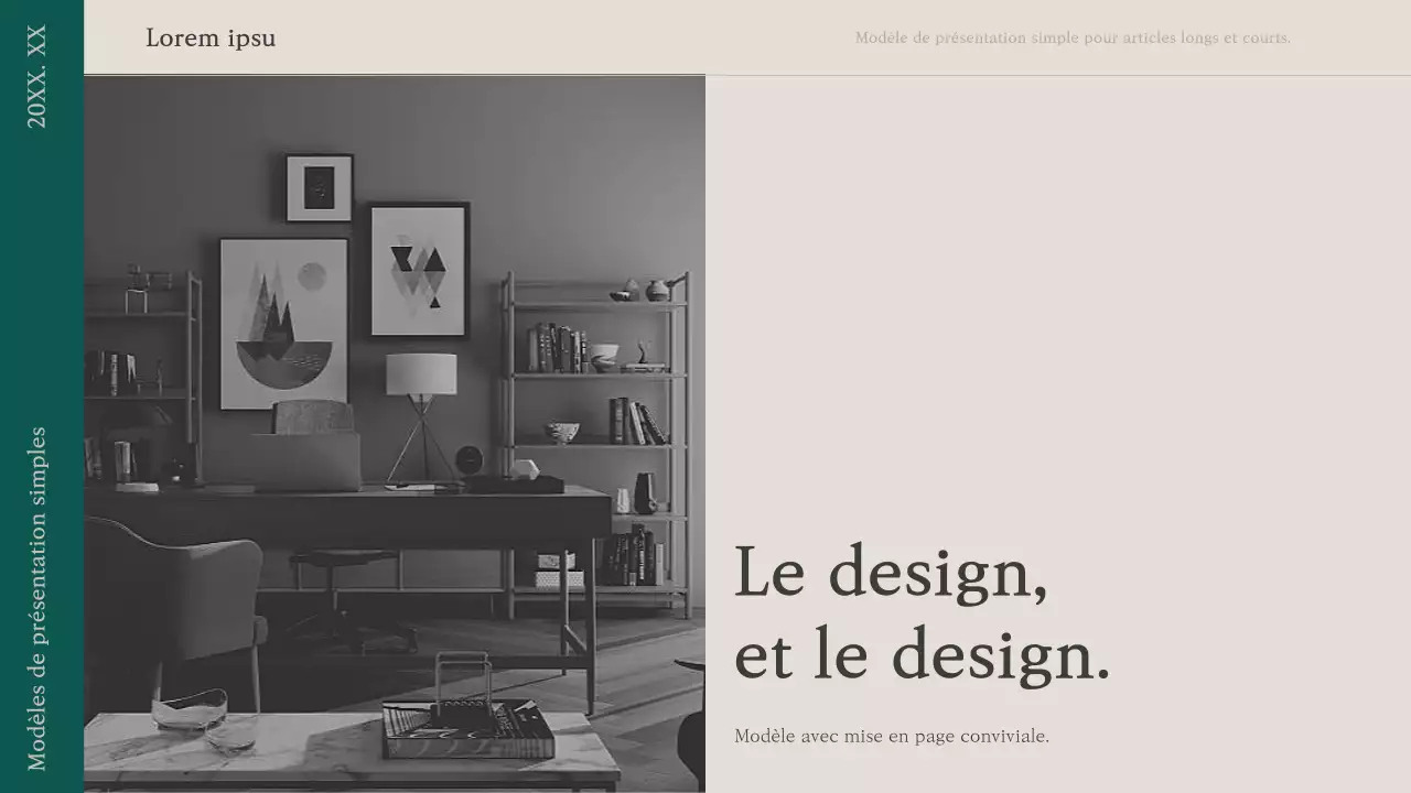 Une proposition de présentation simple en vert et beige