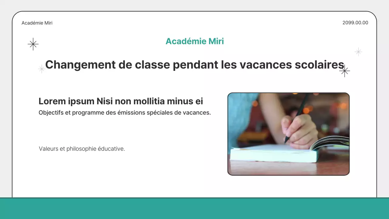 Un guide pour les cours accélérés sur les vacances scolaires gris et menthe