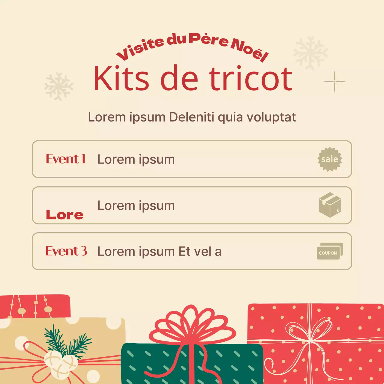 Annonces marketing de Noël en rouge