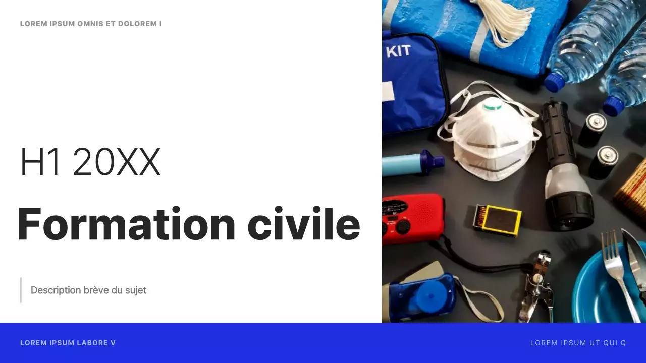 Formation simple à la protection civile en bleu marine et noir