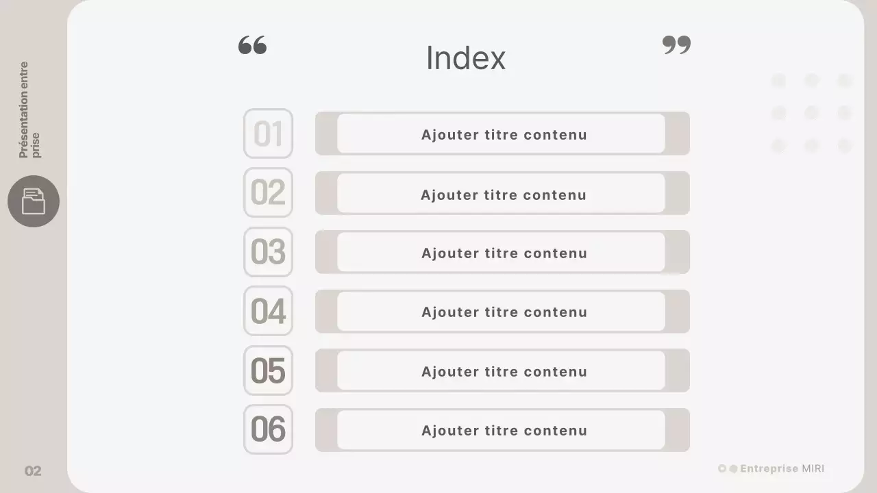 Une présentation d'entreprise simple, de couleur beige