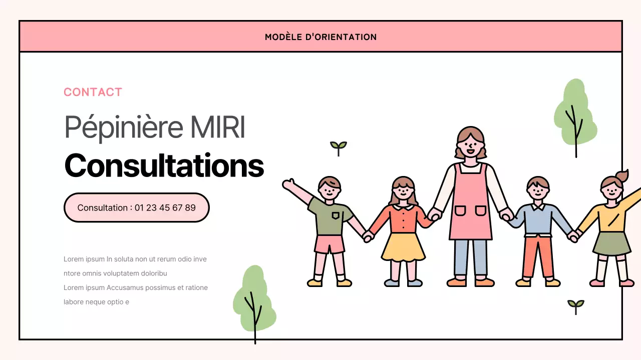 Une simple lettre d'orientation pour la garderie, rose et vert lime