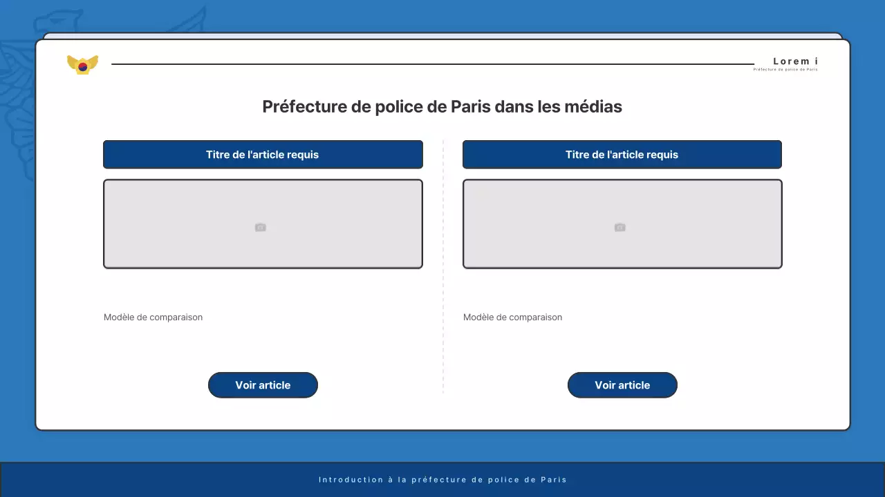 Affichage par défaut des bulletins d'information des commissariats de police en bleu et bleu marine