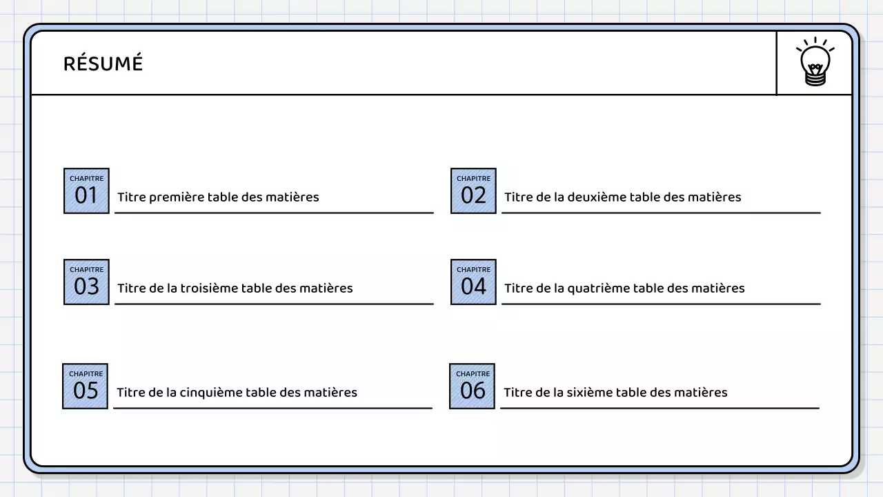 Un rapport de synthèse simple, de couleur bleu clair