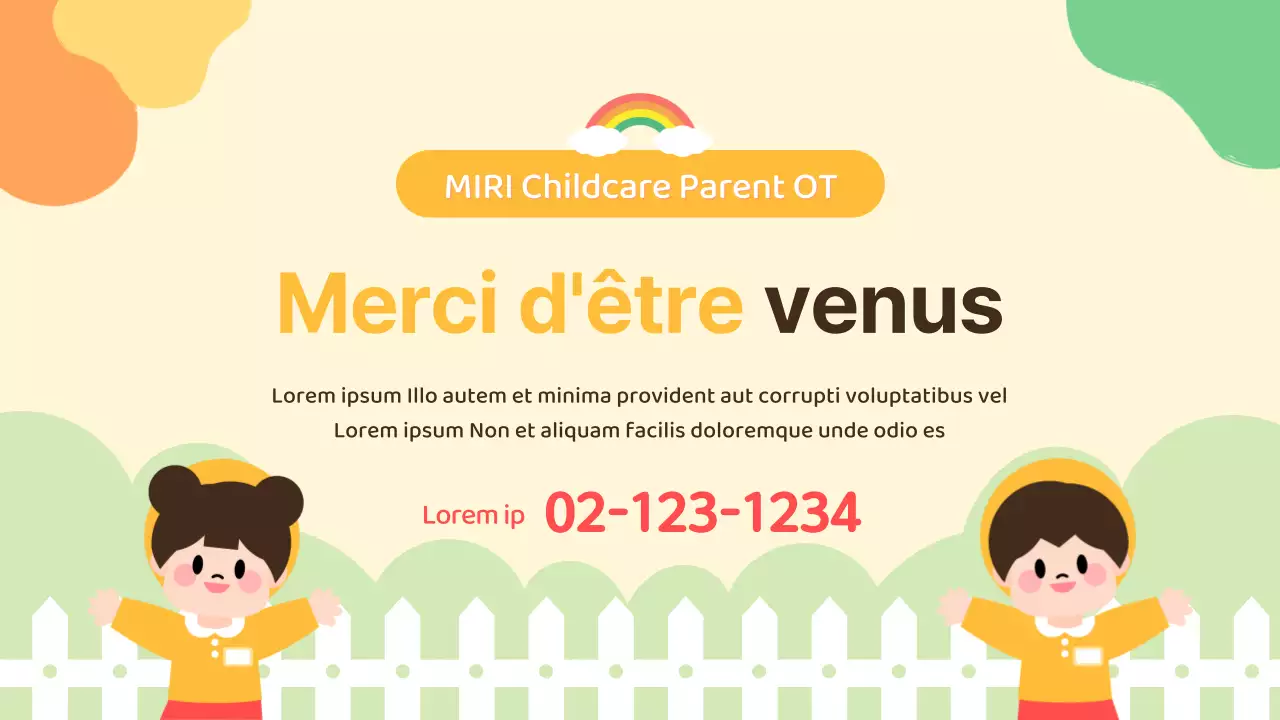 Présentation d'orientation pour la garderie jaune