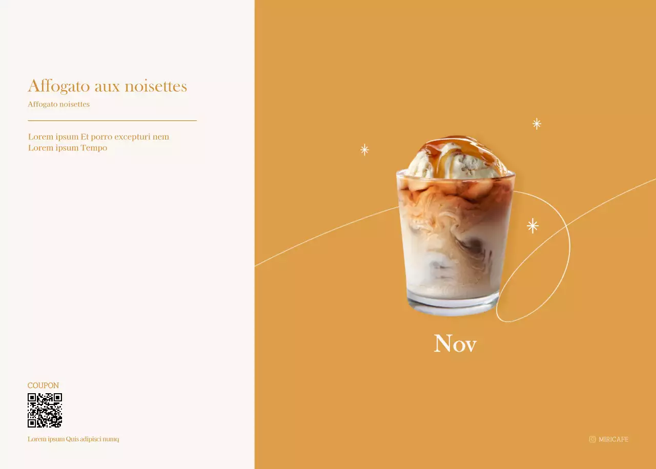 Calendrier des cafés avec recommandation de la boisson du mois