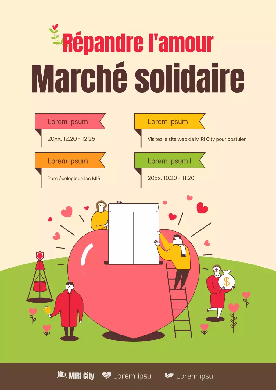 Promouvoir le marché de partage de l'espoir rouge et jaune