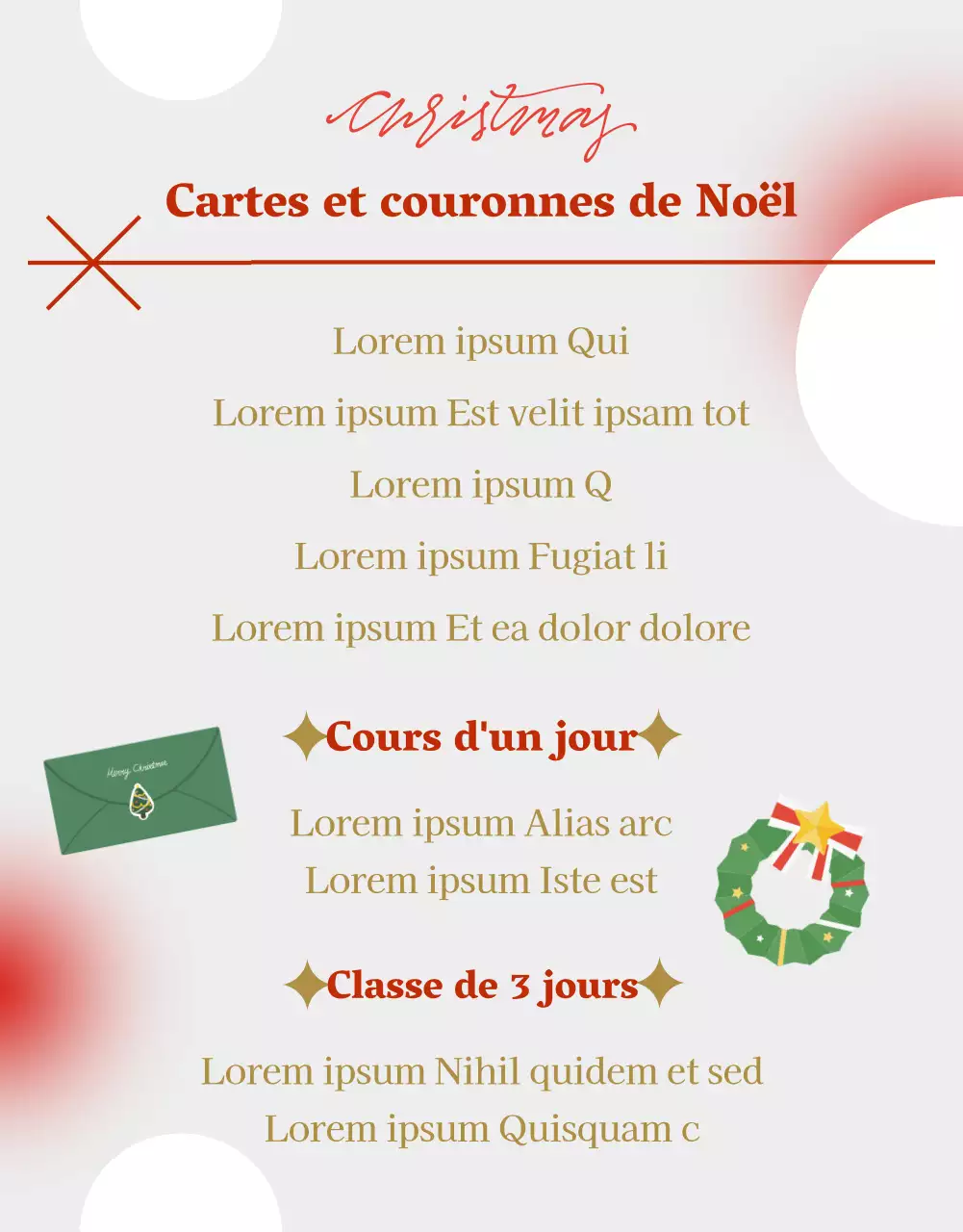 Promouvoir un programme de Noël gris et douillet