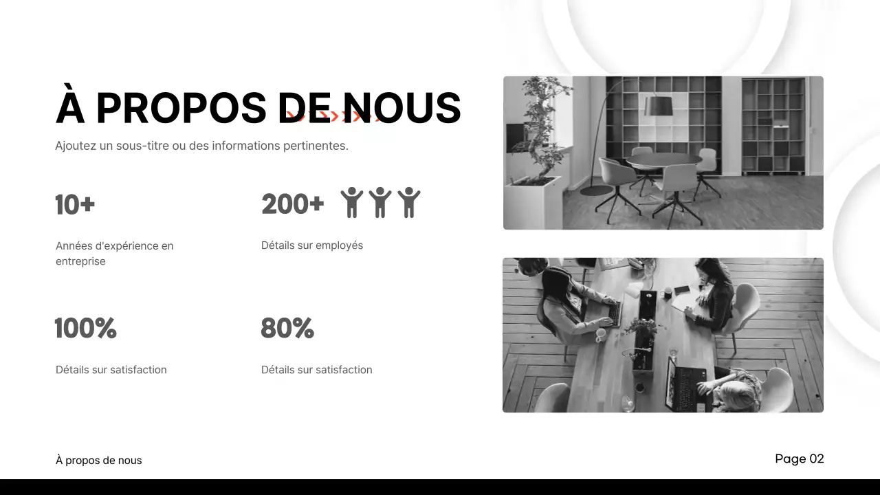 Matériel de rapport d'activité classique noir et rouge