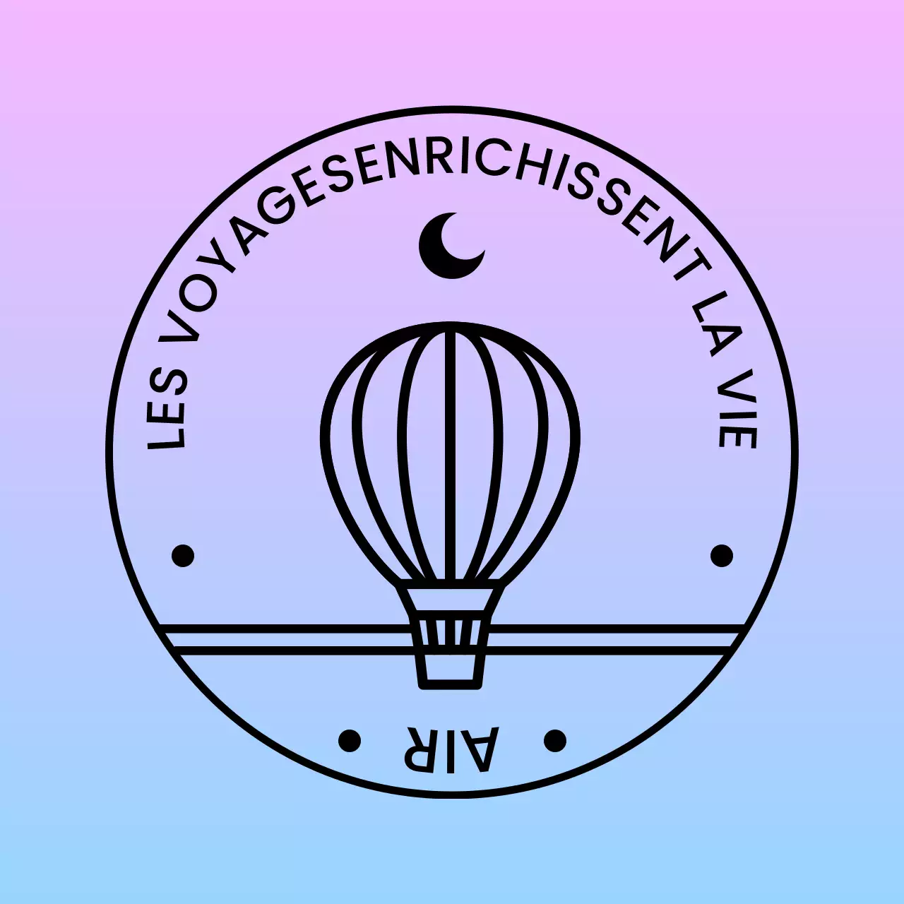 Tampon logo montgolfière avec dégradés