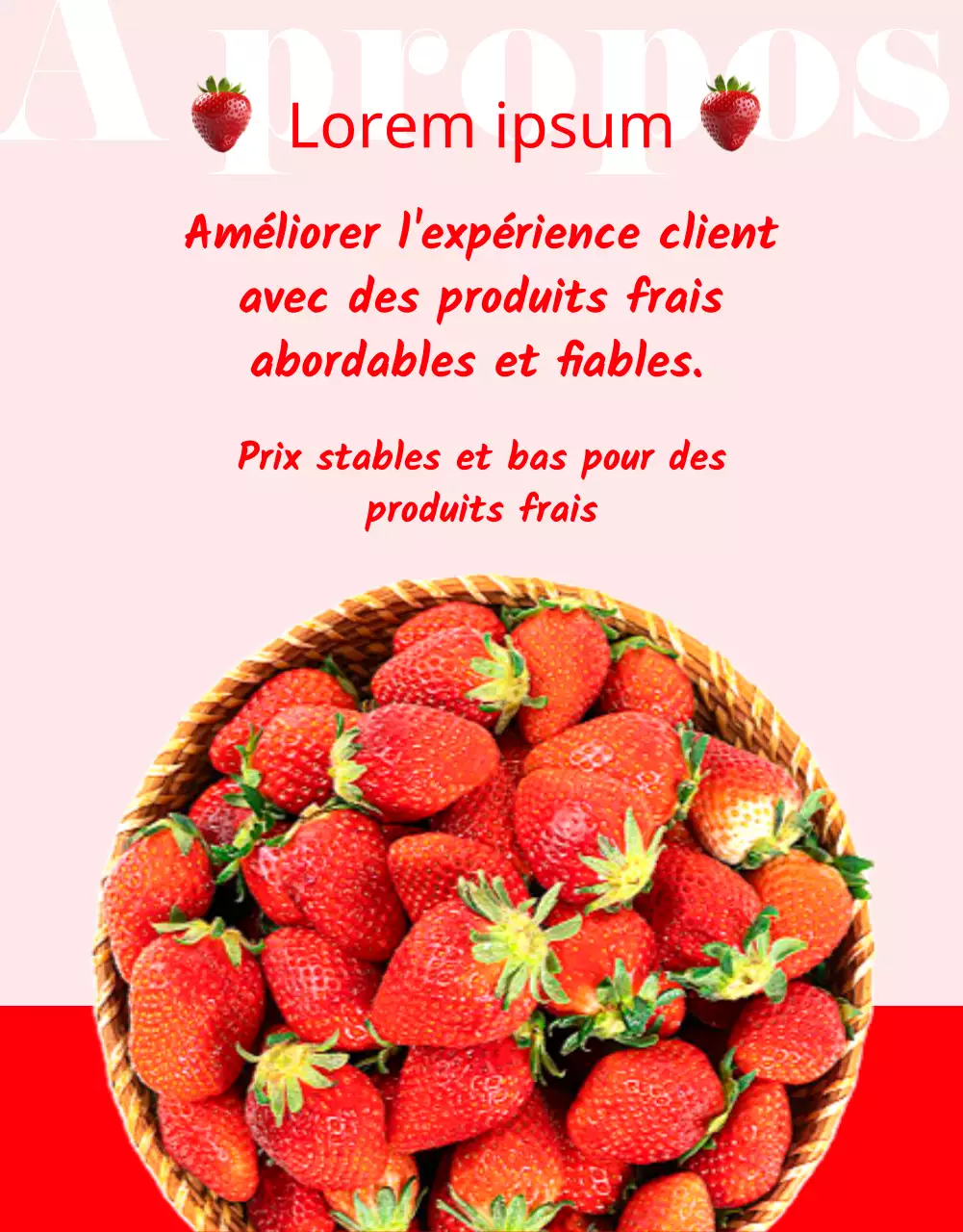 Promouvoir la vente d'outils rouges et de jolies fraises