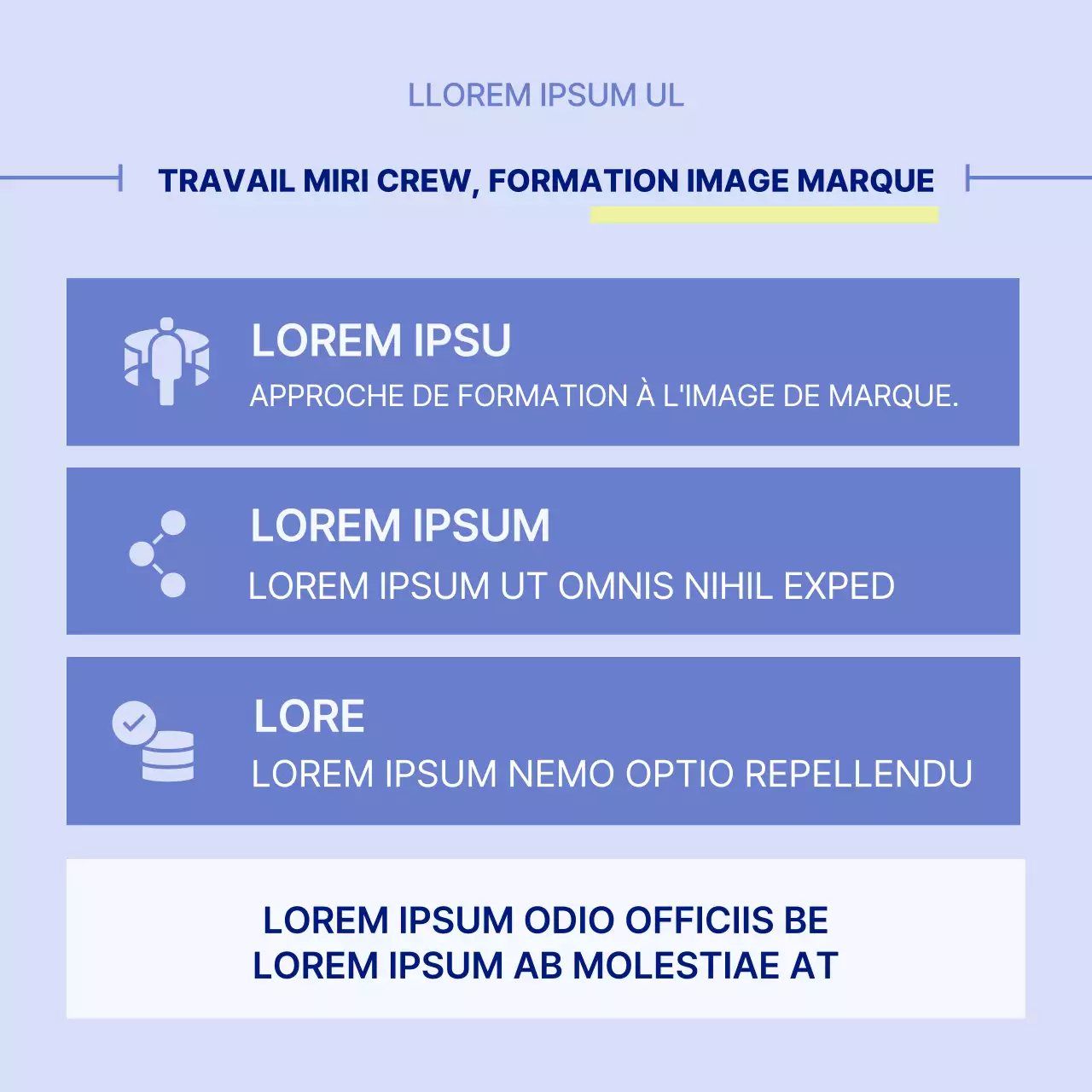 Les emplois simples en bleu