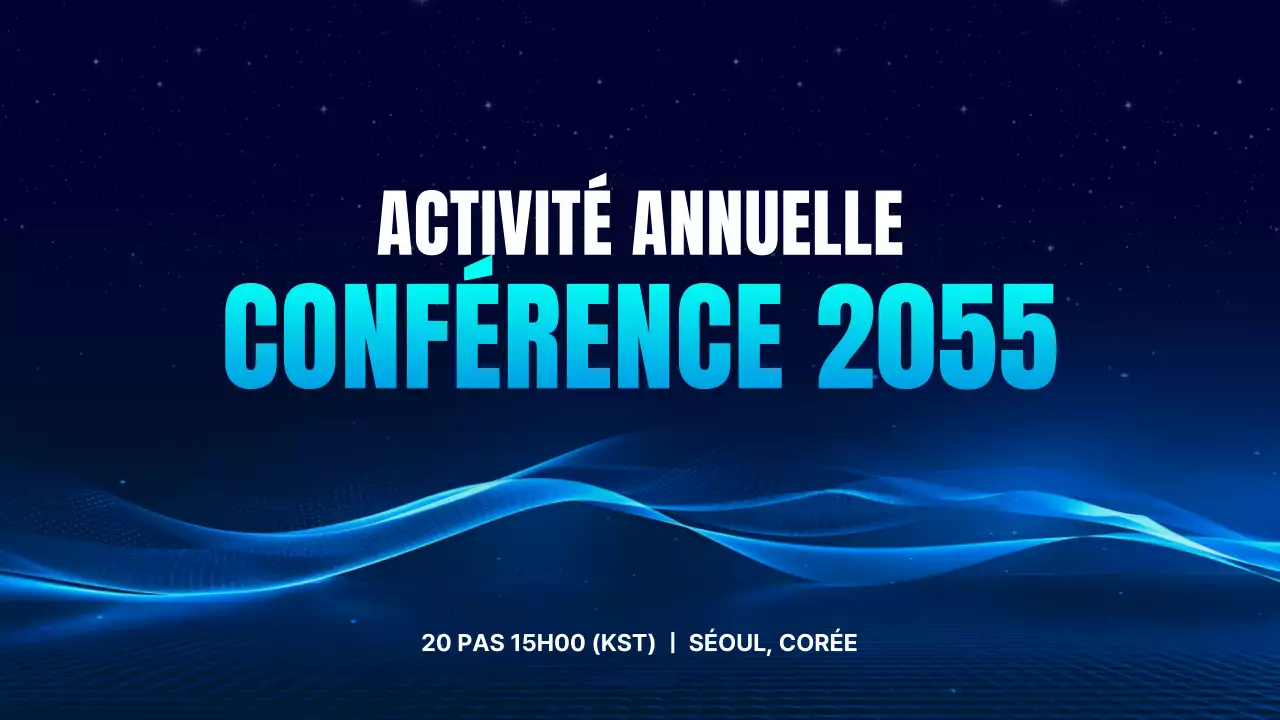 Présentation de conférence simple en bleu marine et bleu clair