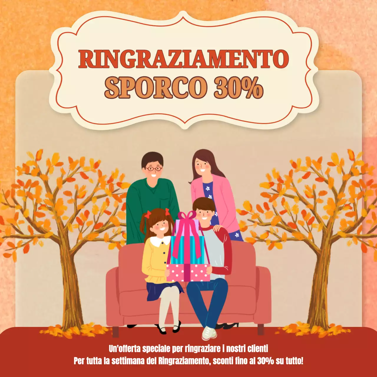 Giallo e arancione semplice Vendita promozionale del Ringraziamento