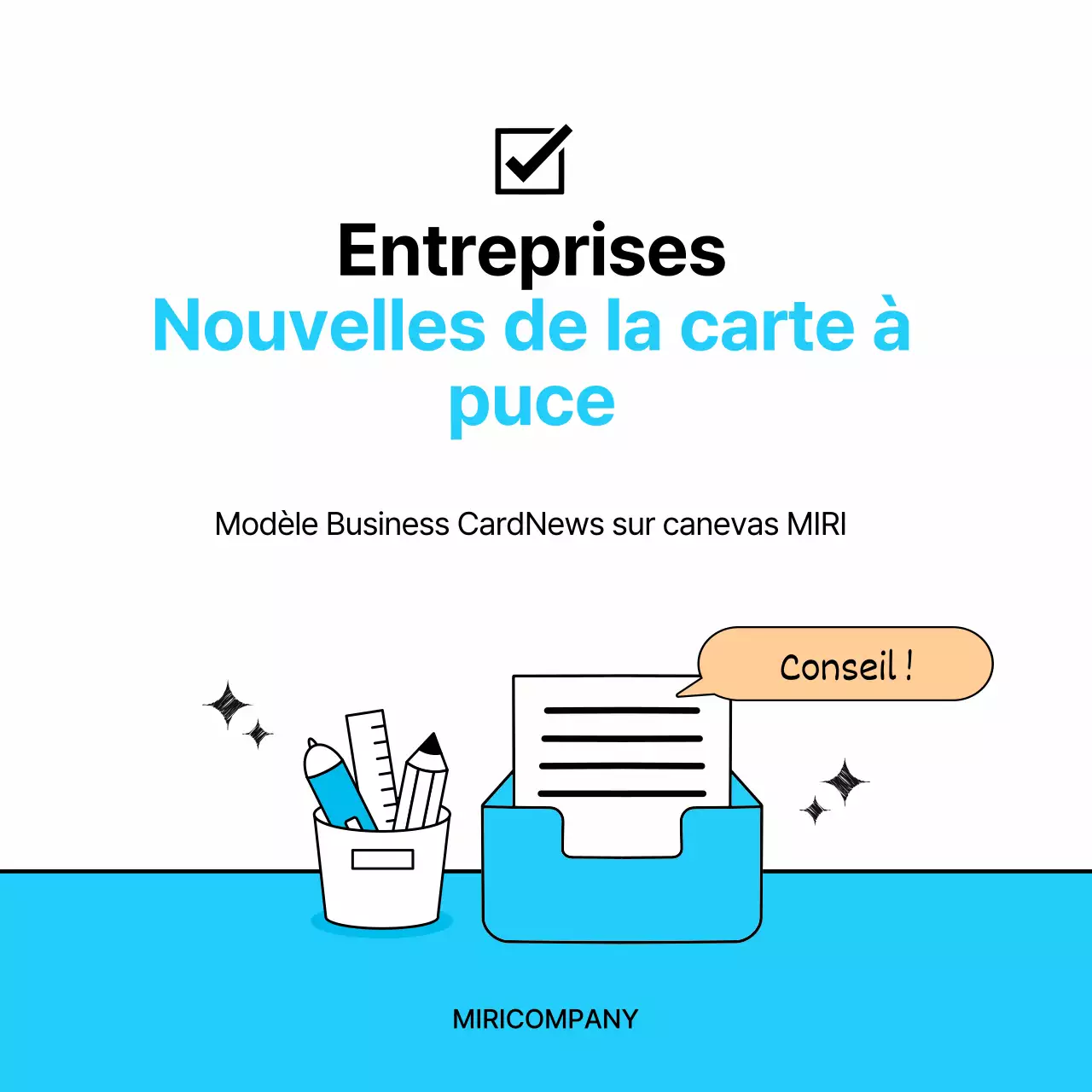  Conseils d'affaires simples en bleu clair et noir