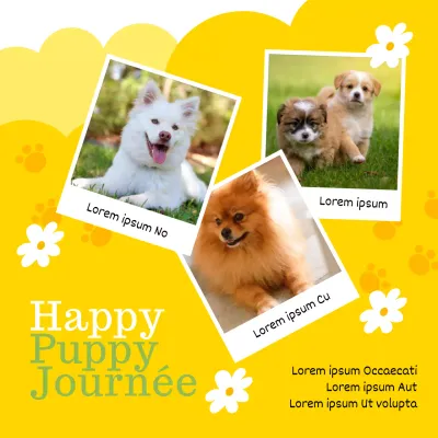 Promouvoir la Journée mondiale du chiot avec cette adorable combinaison de couleurs jaune et chartreuse