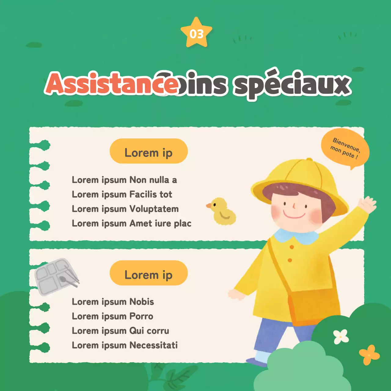 Petites annonces jardin d'enfants vert et jaune