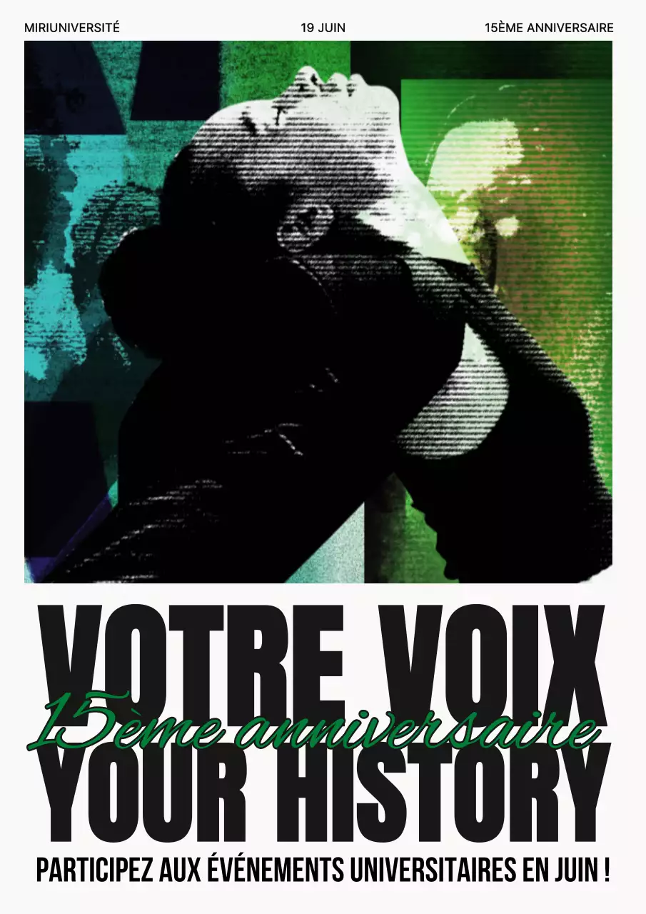 Promouvoir un événement universitaire rétro en vert et noir