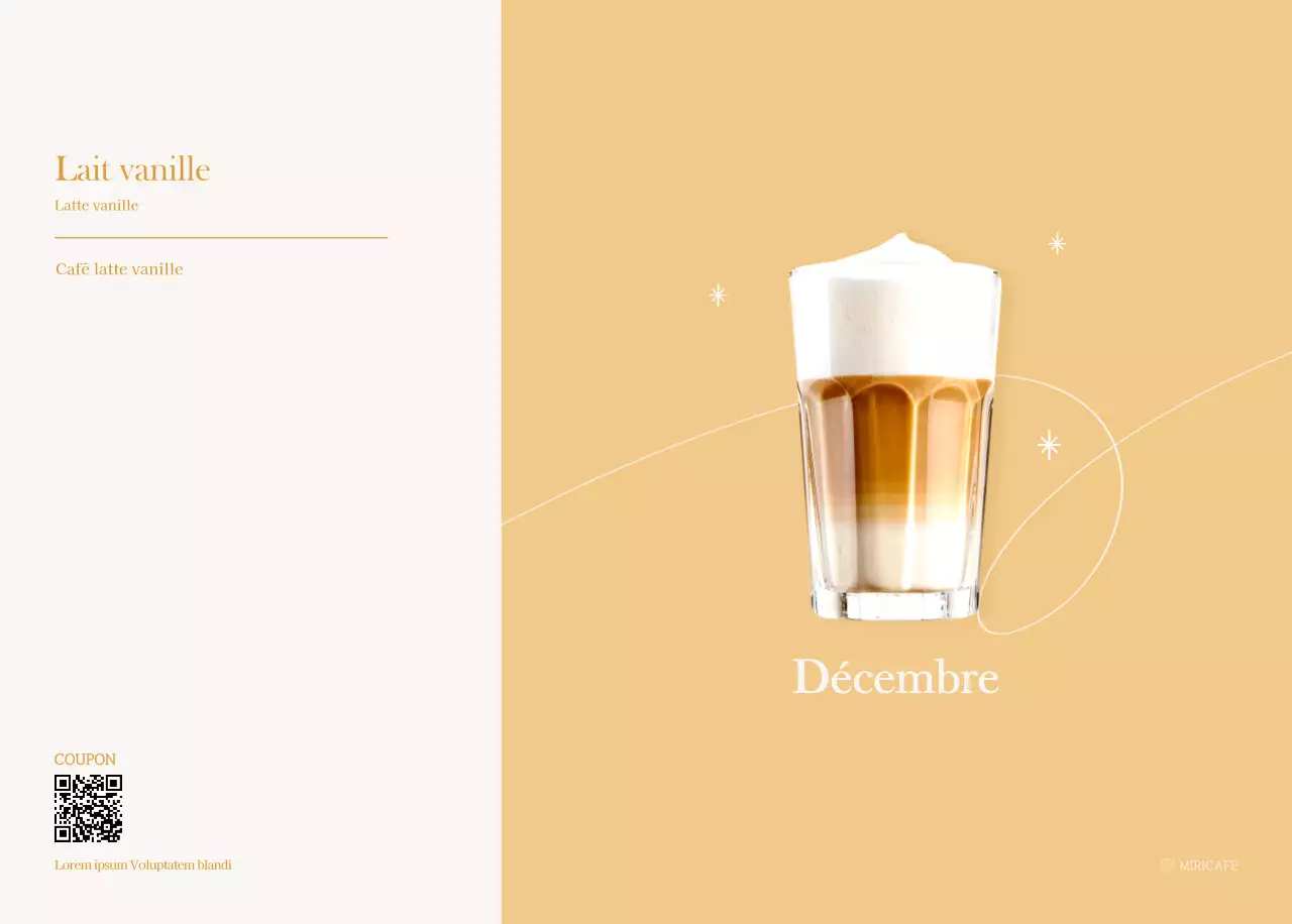 Calendrier des cafés avec recommandation de la boisson du mois