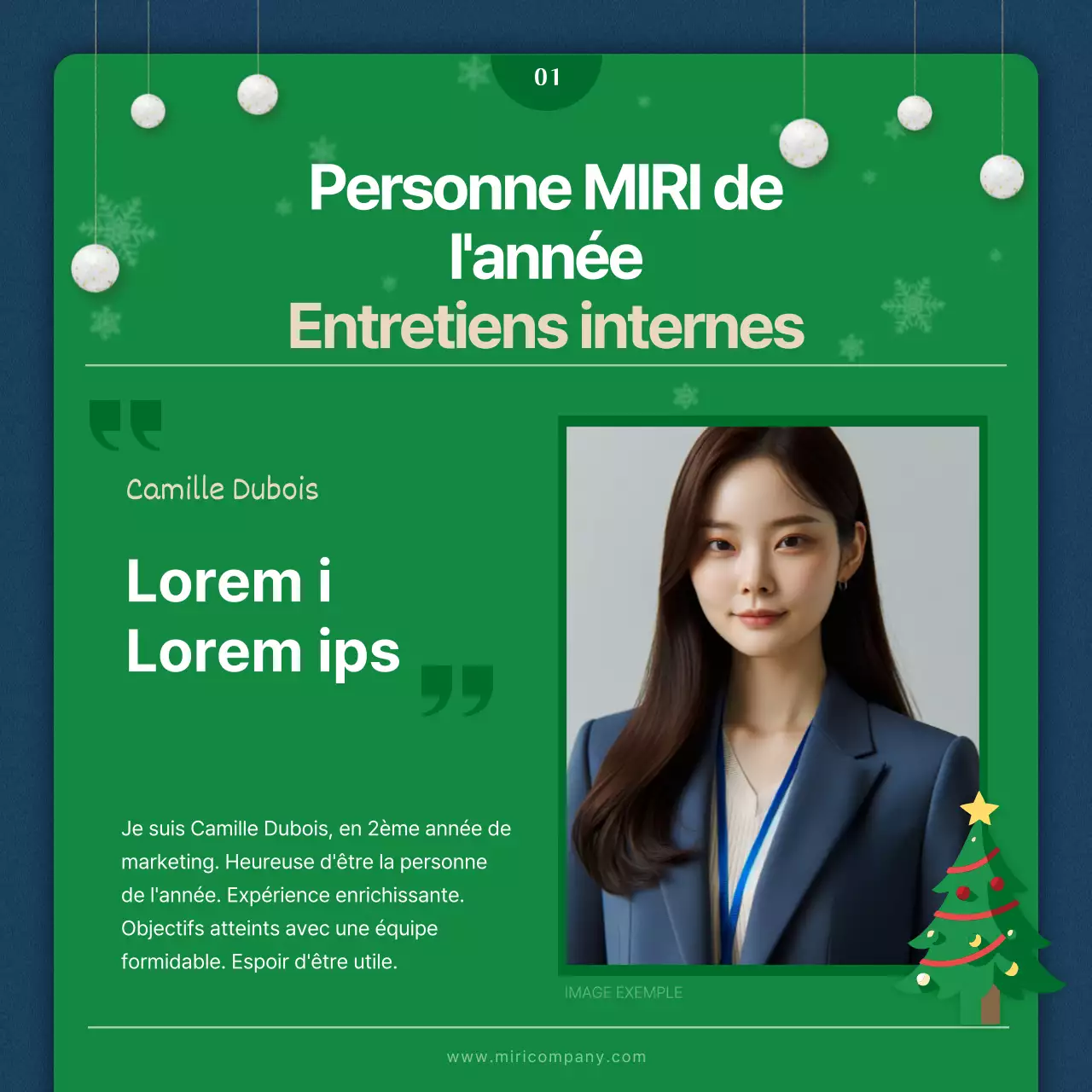 Introduction à la lettre d'information interne rouge et verte de Noël
