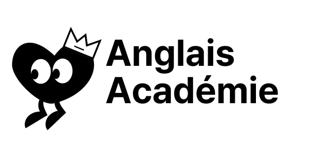 Un concept mignon d'académie de langue anglaise avec des personnages en forme de cœur