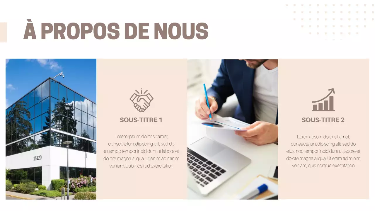 Matériel d'affaires classique en beige et marron