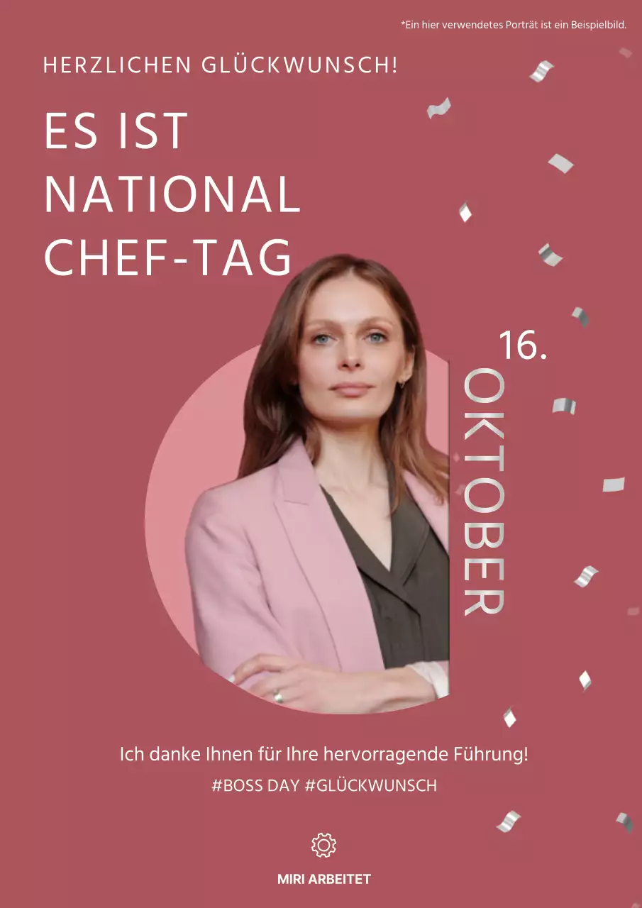 Rosa moderne Werbung für den National Boss Day