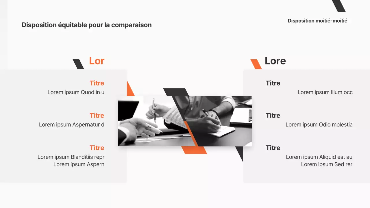 Une proposition commerciale simple en orange et en noir et blanc
