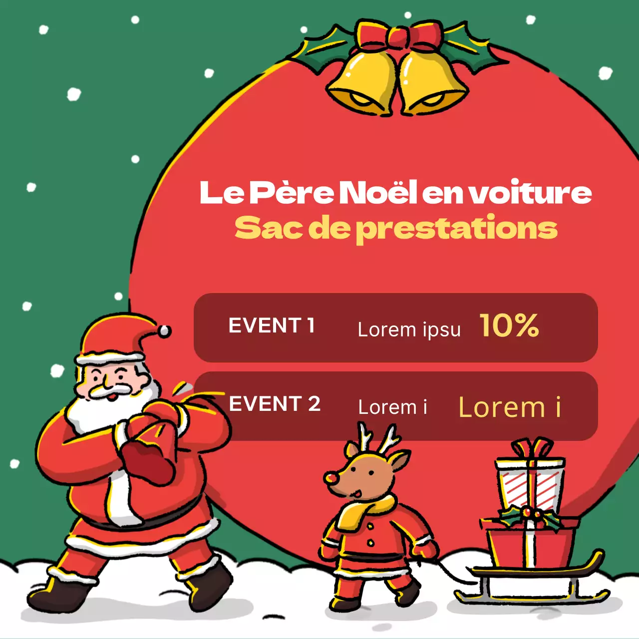 Promouvoir un modèle de Noël rouge et vert