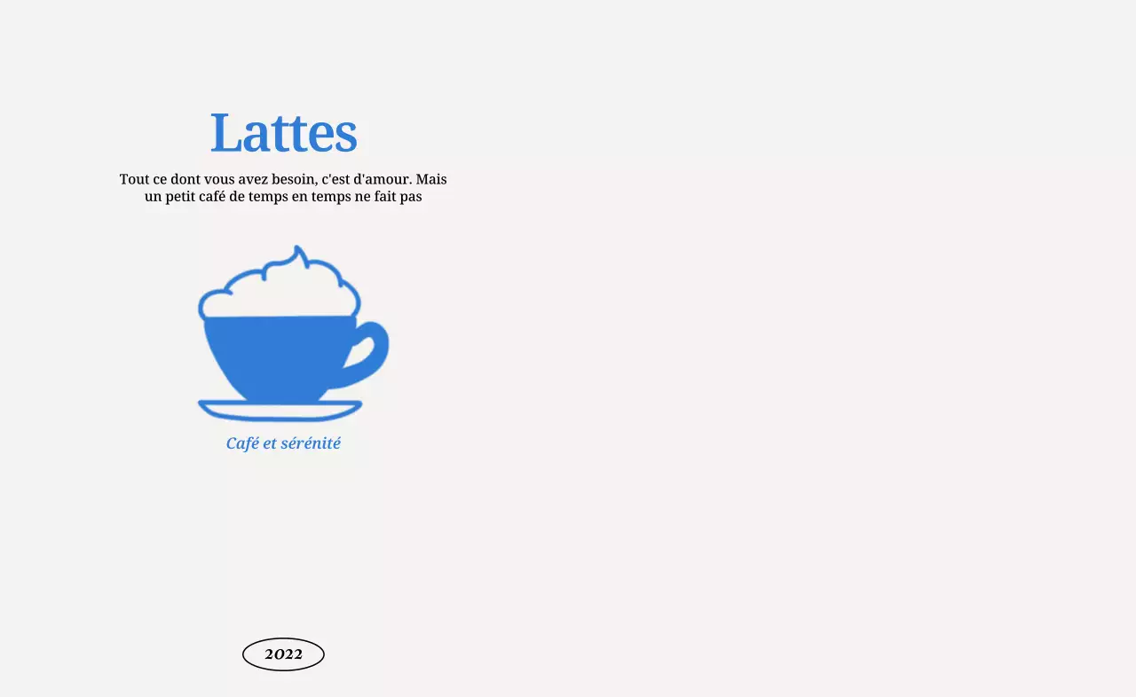 Design de café apaisant avec de jolies illustrations de café au lait