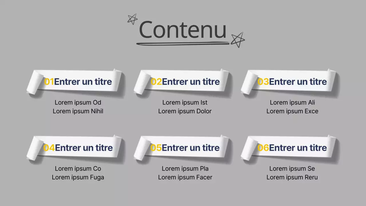 Une présentation de l'organisation de l'entreprise en gris et bleu marine