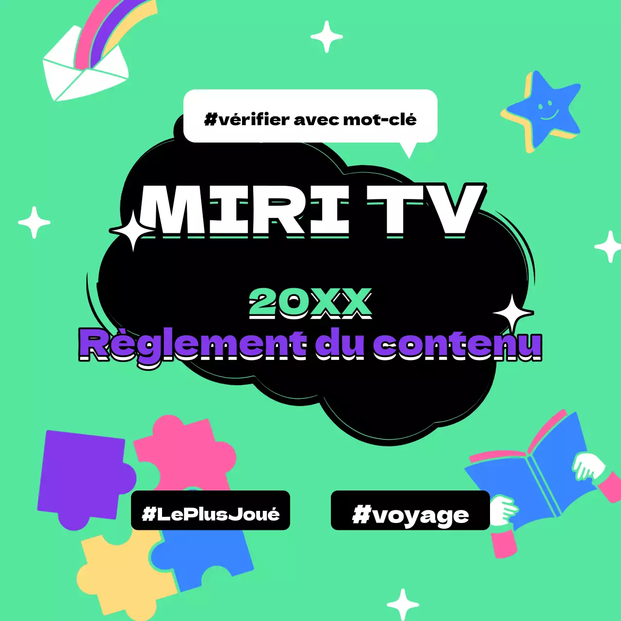 Une introduction de clôture de contenu de style pop-art vert et noir