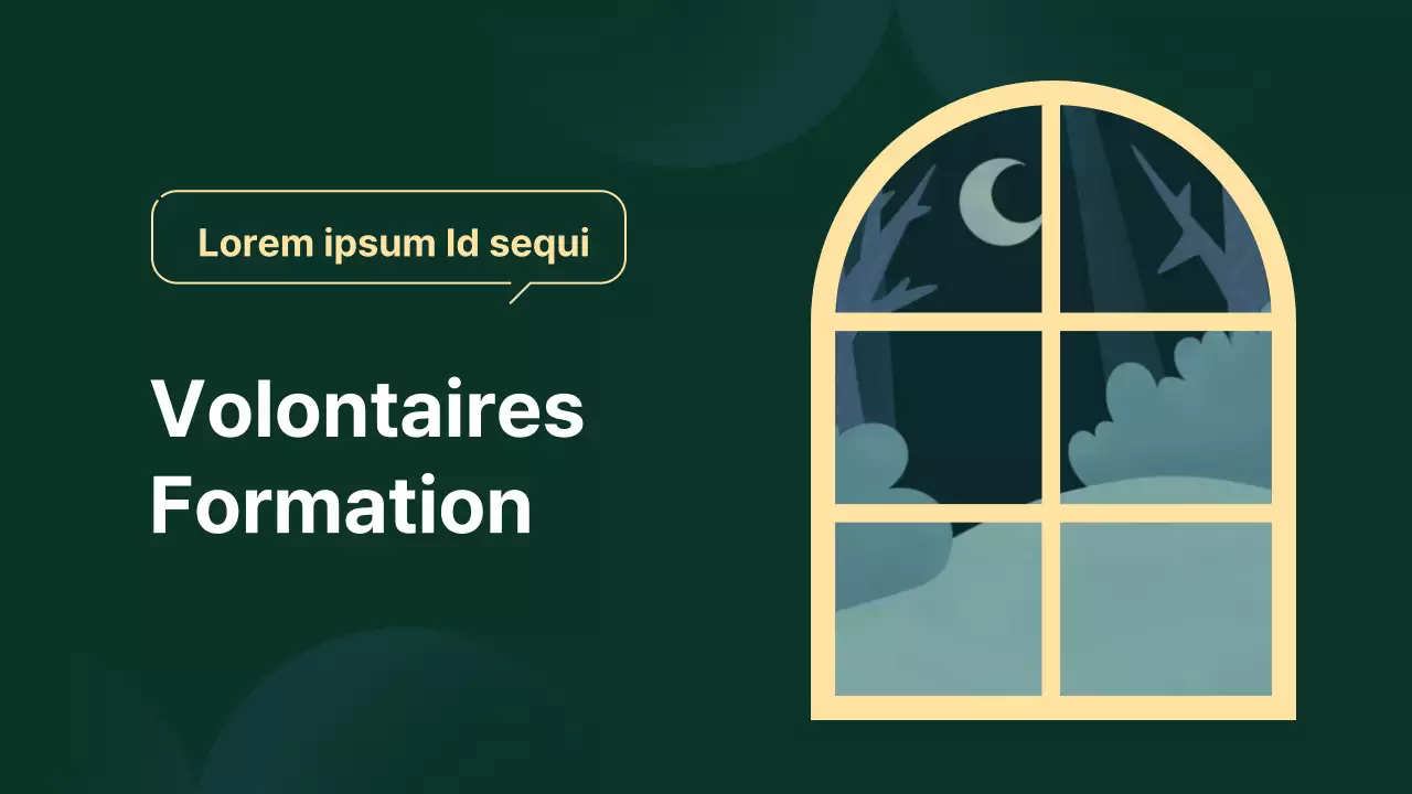 Un tutoriel minimaliste vert et jaune sur l'emploi du temps des bénévoles