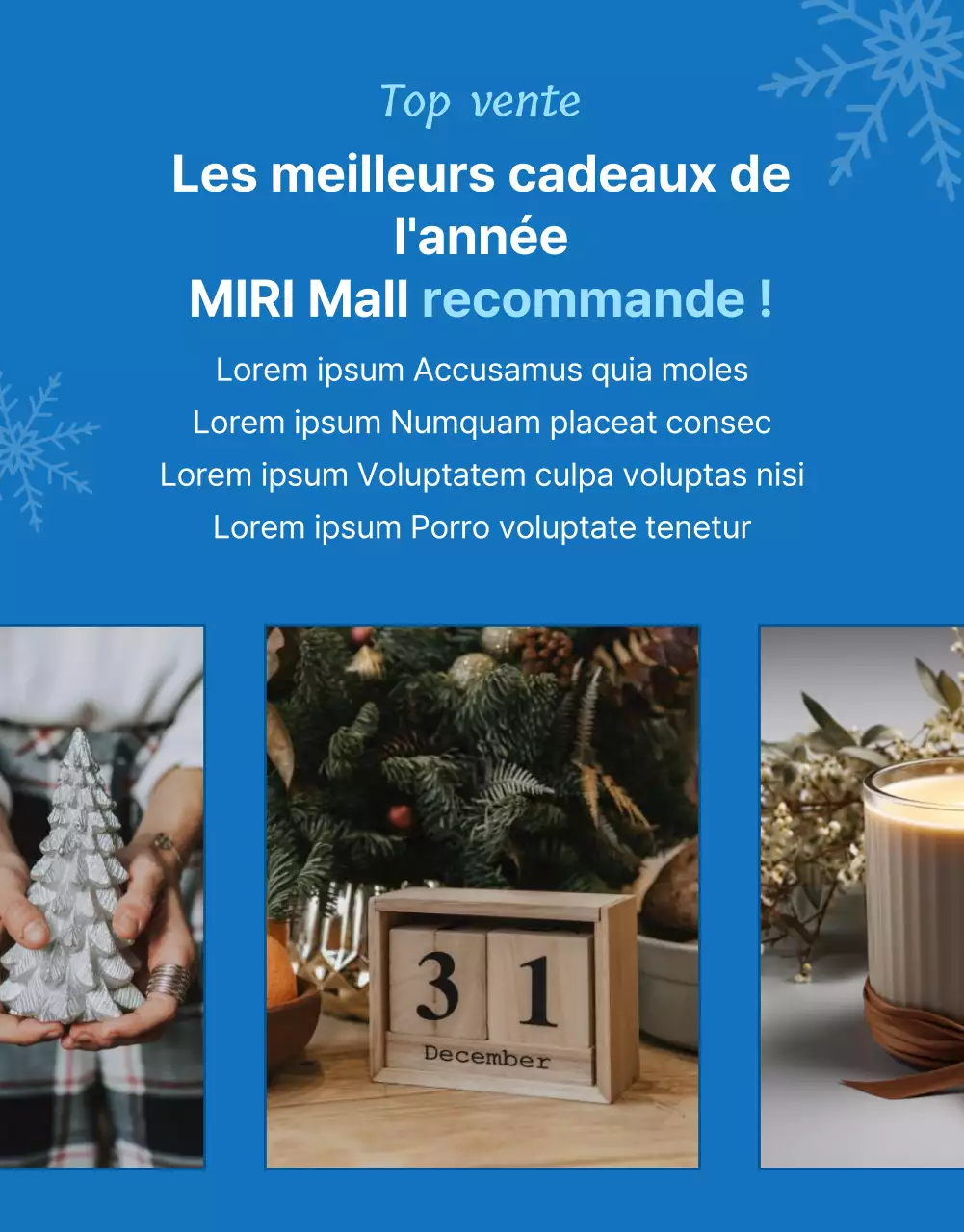 Promouvoir un équipement d'hiver moderne en bleu et bleu clair