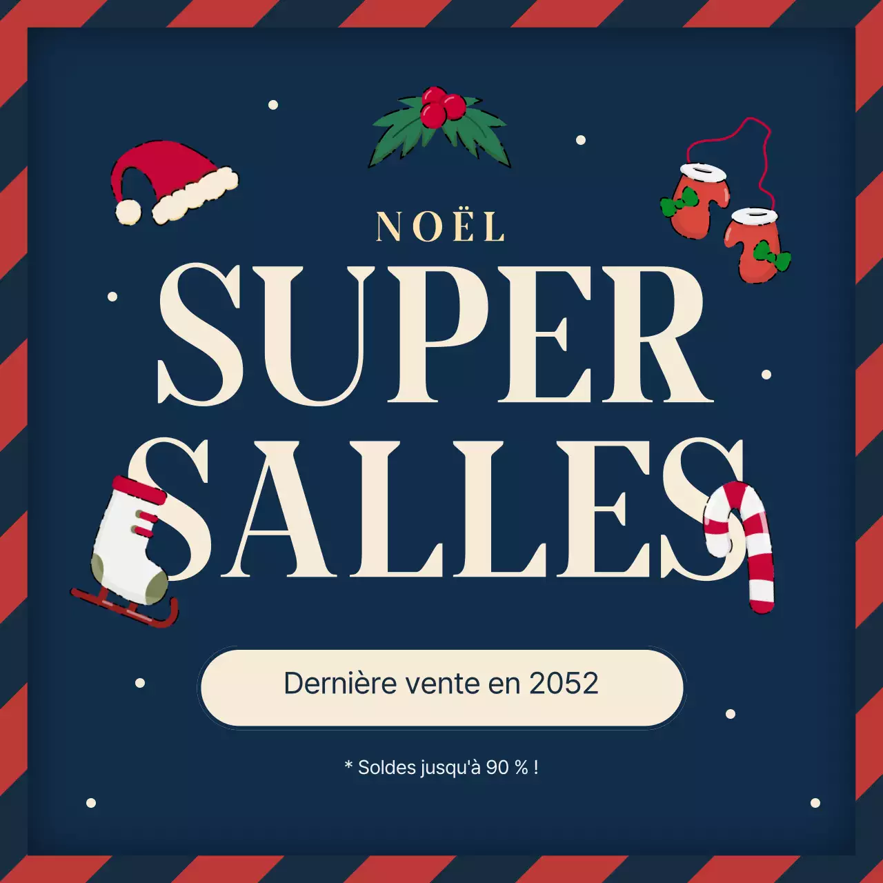 Promouvoir un événement de vacances bleu marine et rouge