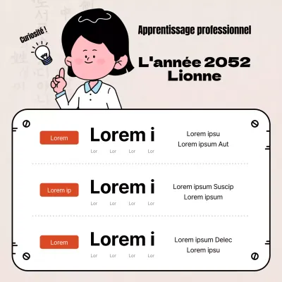 Mignon poste de lionne beige et noir spécifique à l'emploi