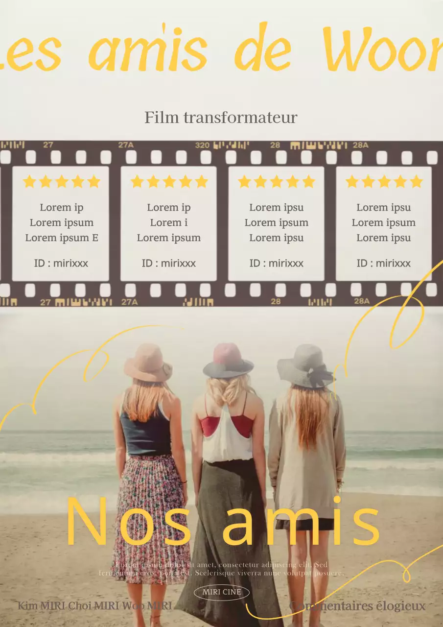 Faites la promotion de votre film dans un format de revue vintage en jaune et beige