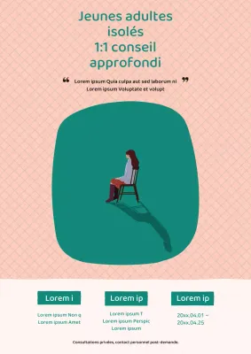 Offre d'emploi minimaliste en rose et vert dans le domaine de l'orientation des jeunes