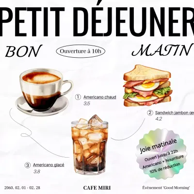 Promouvoir un café moderne en noir et blanc