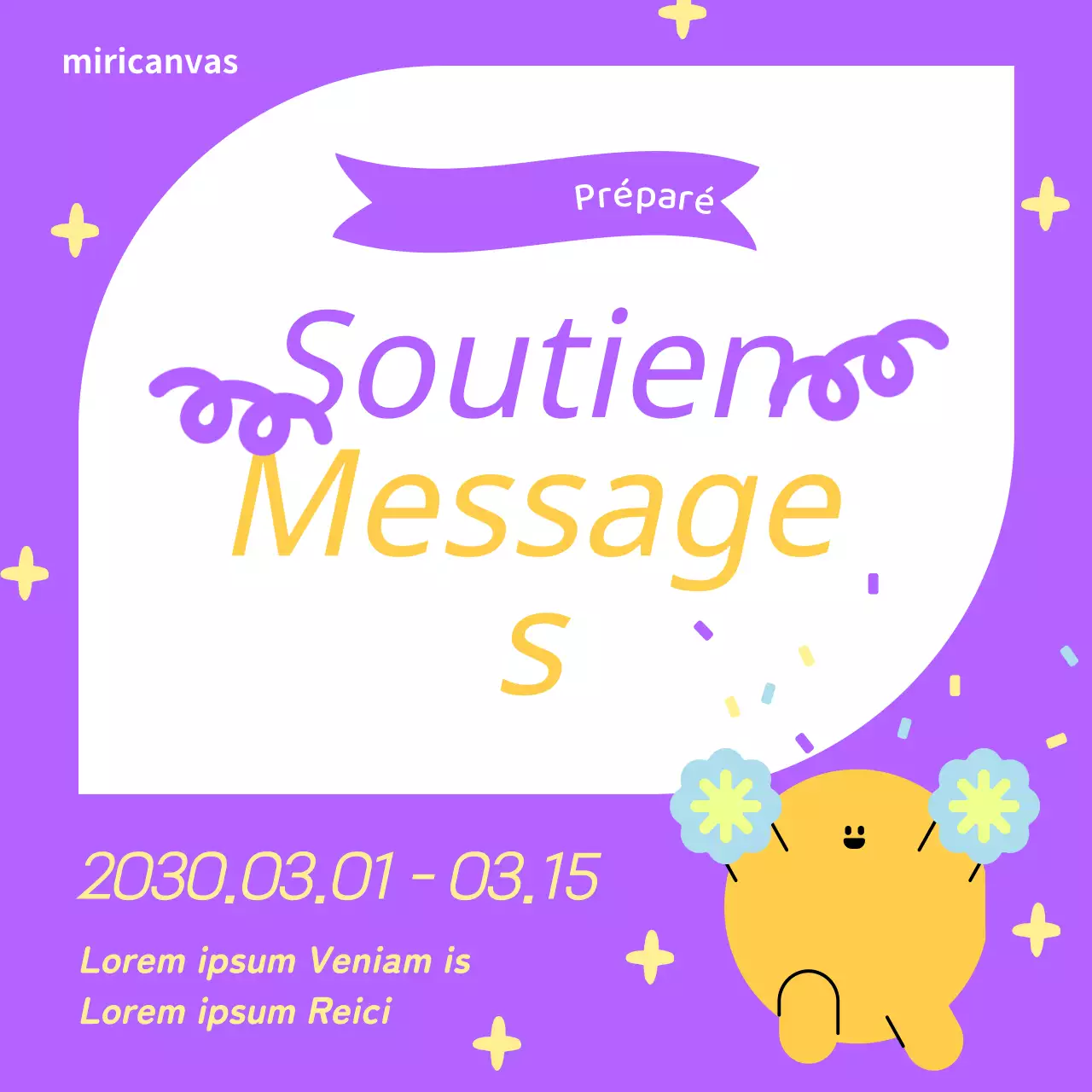 Couverture de titre simple avec code couleur en jaune et violet