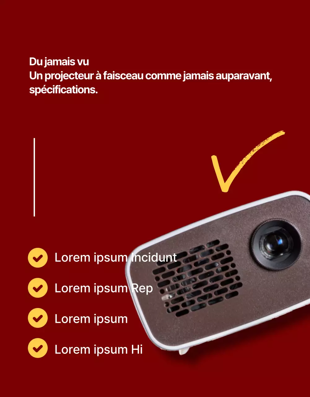 Description d'un produit électronique rouge et simple