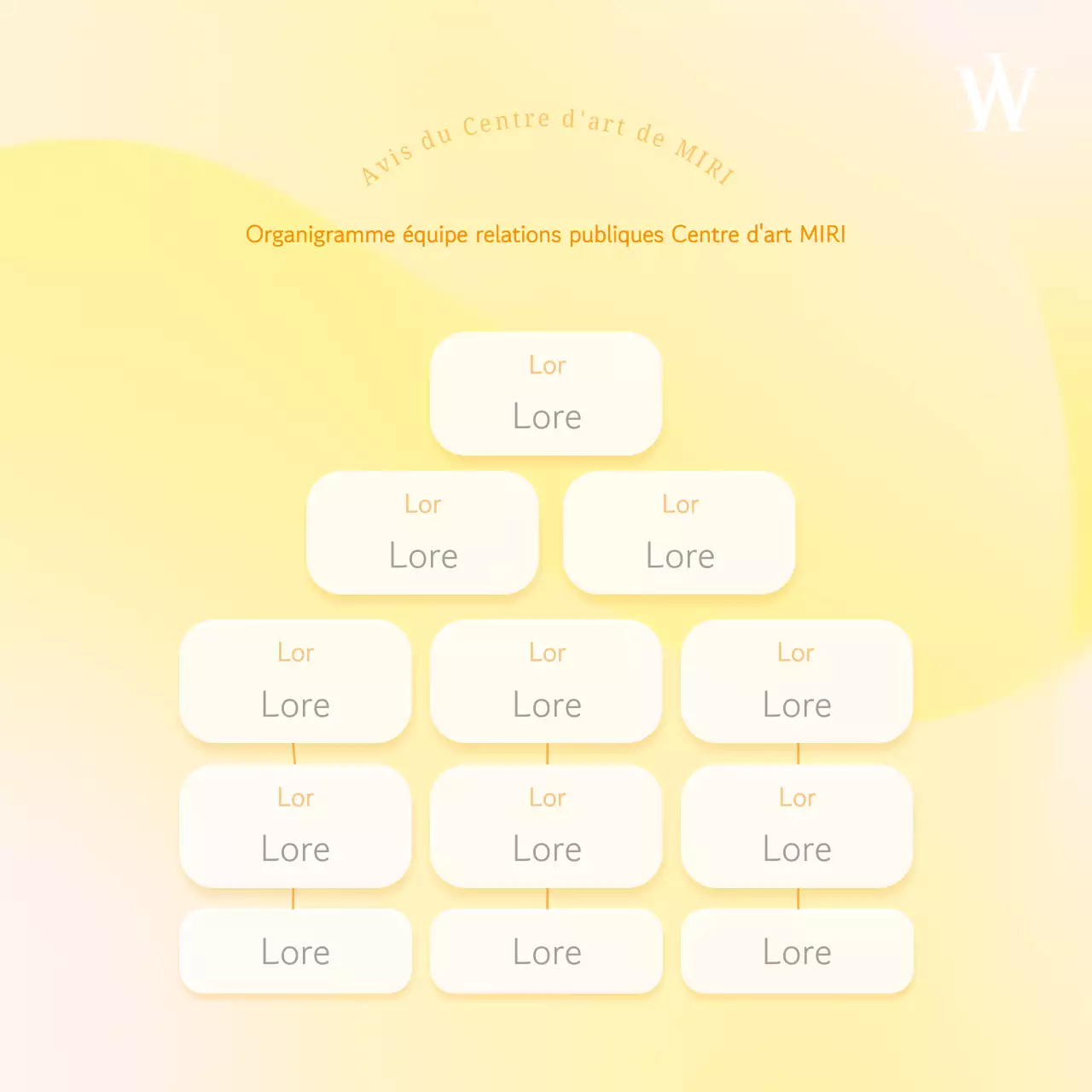 Annonce d'une réorganisation administrative moderne, jaune et grise