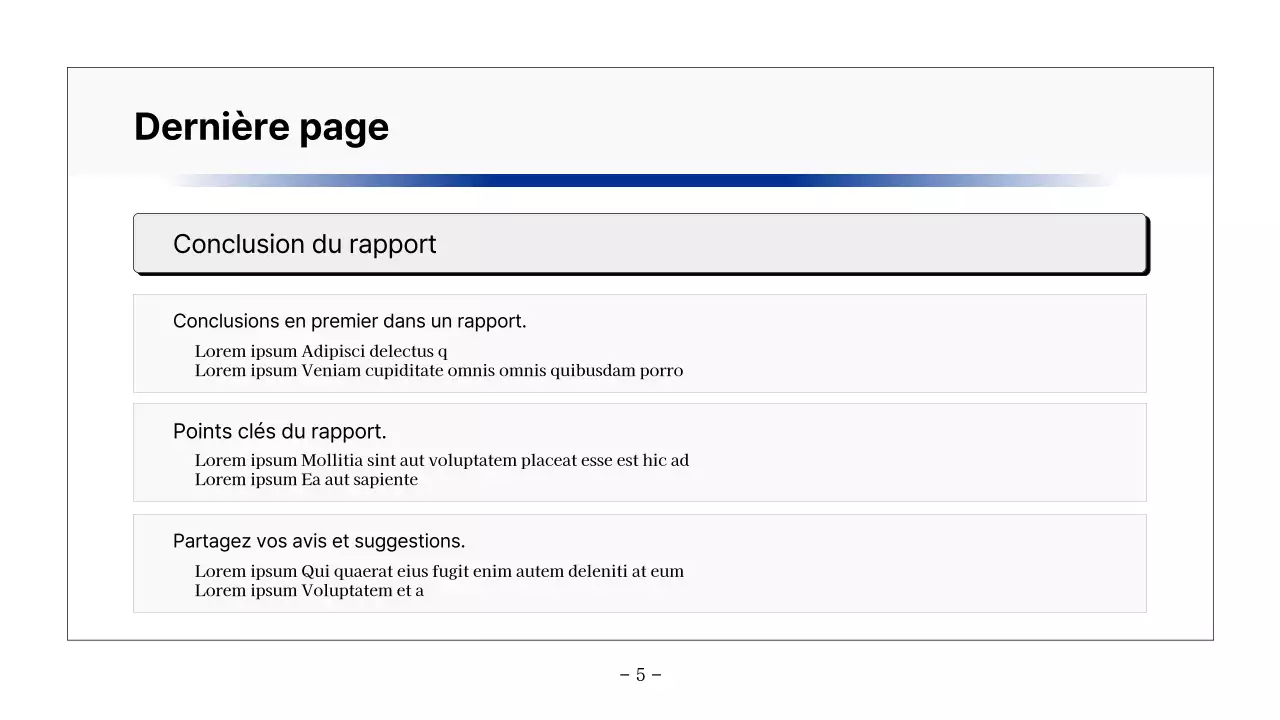 Rapport de base imprimable en bleu marine et gris