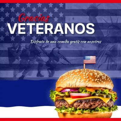 rojo blanco azul patriótico día de los veteranos de promoción