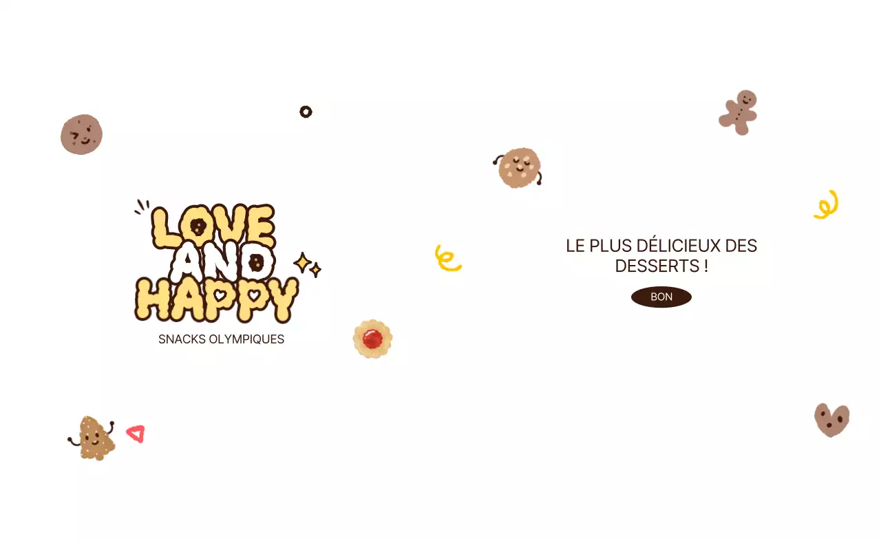 Marchandises pour événements avec des biscuits et un texte conceptuel mignon