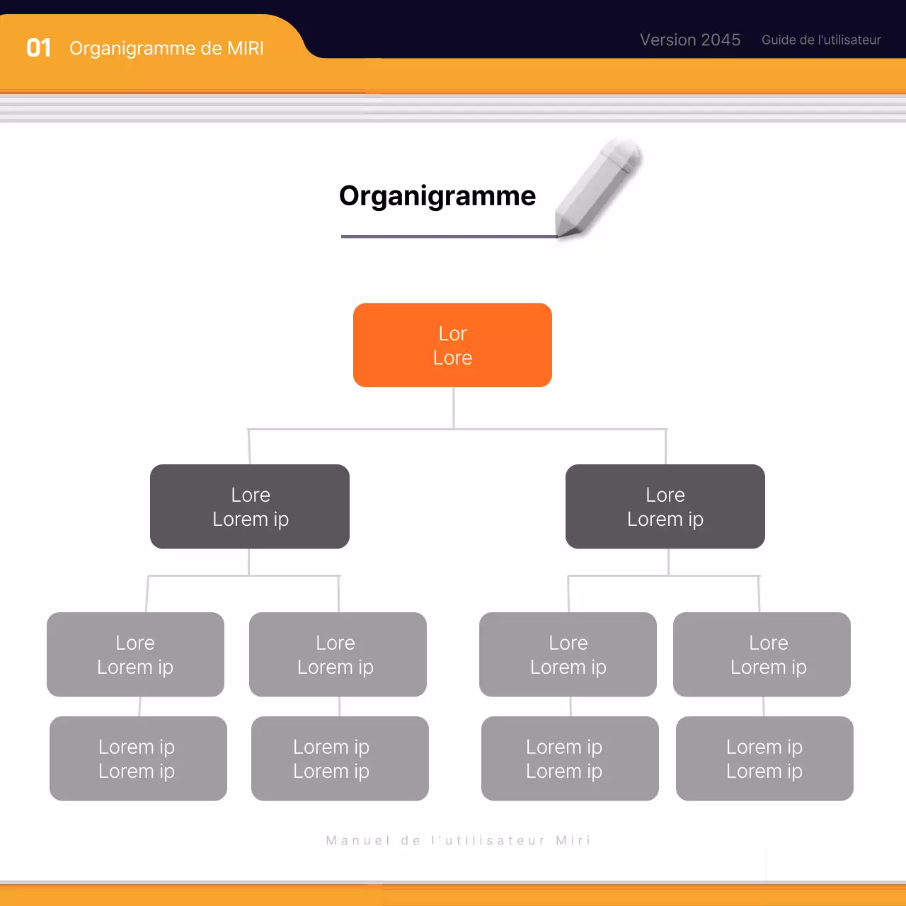 Matériel de formation simple, noir et orange, pour l'intégration des nouveaux employés