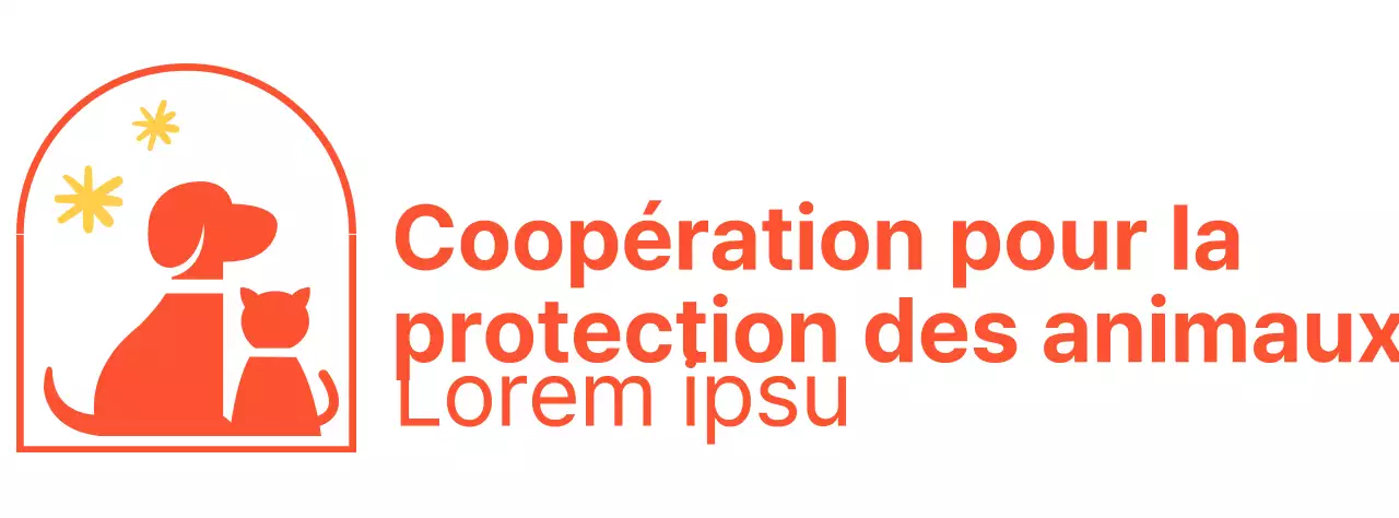 La Humane Society avec un joli logo illustré d'un chien et d'un chat en rouge