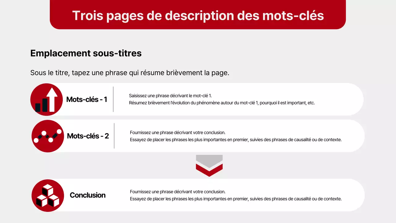 Rapport de mise en page simple en rouge et gris