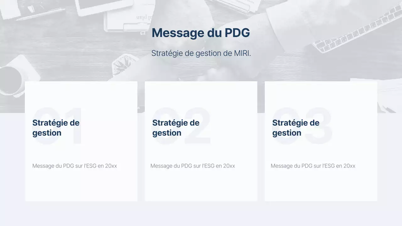 Un rapport ESG simple en bleu marine et bleu clair